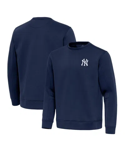 Antigua Men's Navy New York Yankees Relevant Lightweight Pullover Sweatshirt In Blue