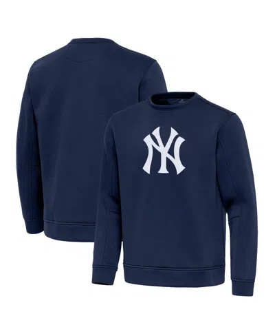 Antigua Men's Navy New York Yankees Relevant Lightweight Pullover Sweatshirt In Blue