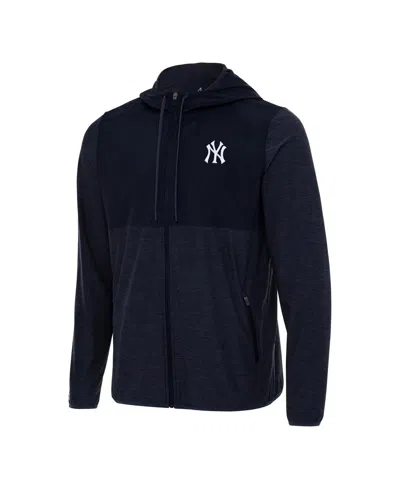 Antigua Men's Navy New York Yankees Sway Full-zip Hoodie Jacket