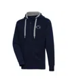 Antigua Men's Navy New York Yankees Big Tall Victory Full-zip Hoodie Jacket In Blue