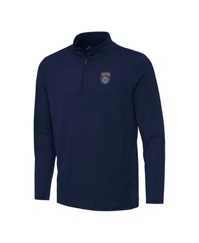 Antigua Men's Navy San Diego Fc Reprocess Quarter-zip Jacket In Blue