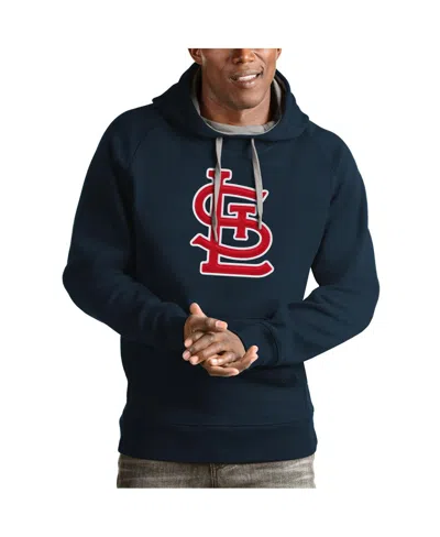 Antigua Men's Navy St. Louis Cardinals Victory Pullover Team Logo Hoodie In Blue