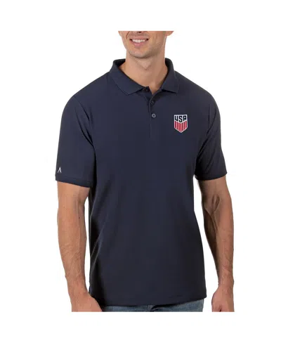 Antigua Men's Navy Usmnt Legacy Pique Polo Shirt In Blue