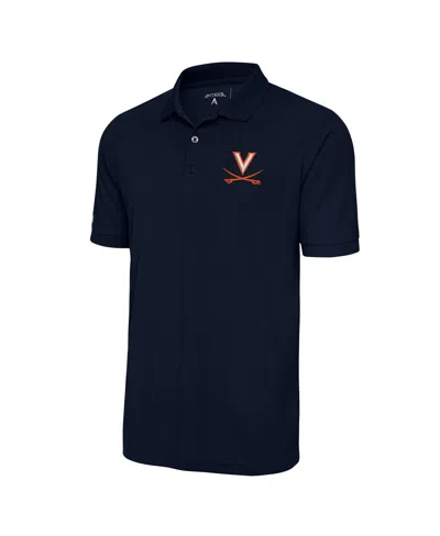 Antigua Men's Navy Virginia Cavaliers Legacy Pique Polo Shirt In Blue