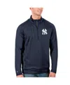 Antigua Men's Navy/gray New York Yankees Generation Quarter-zip Pullover Jacket In Blue