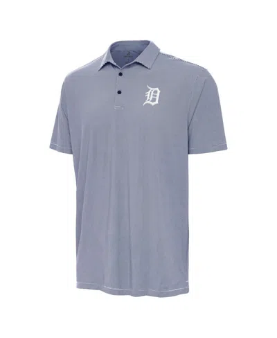 Antigua Men's Navy/white Detroit Tigers Twine Polo Shirt In Blue