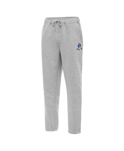 Antigua Men's New England Patriots Victory Brushed-back Fleece Cotton-blend Sweatpants In Gray
