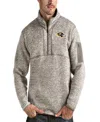 Antigua Men's Oatmeal Baltimore Ravens Fortune Quarter-zip Pullover Jacket In Oatmeal