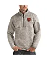 Antigua Men's Oatmeal Tampa Bay Buccaneers Fortune Quarter-zip Pullover Jacket In Oatmeal