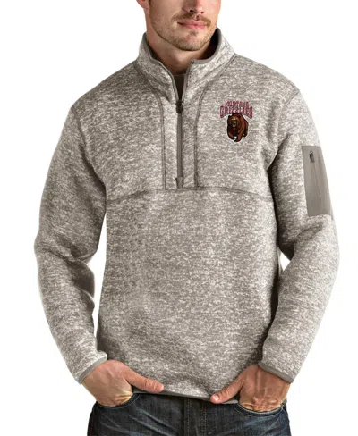 Antigua Men's Oatmeal Montana Grizzlies Fortune Half-zip Pullover Jacket