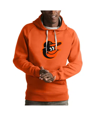 Antigua Men's Orange Baltimore Orioles Victory Pullover Hoodie
