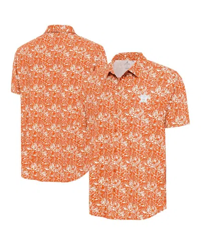 Antigua Orange Houston Astros Resort Button-up Shirt