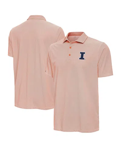 Antigua Men's Orange Illinois Fighting Illini Pave Polo Shirt In Pink