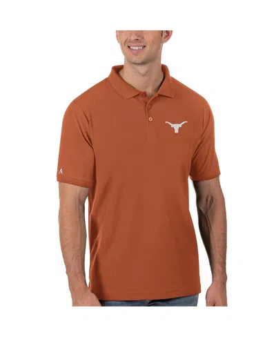 Antigua Men's Orange Texas Longhorns Legacy Pique Polo In Burnt Orange