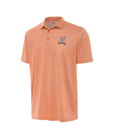 Antigua Men's Orange/white Virginia Cavaliers Rings Polo Shirt