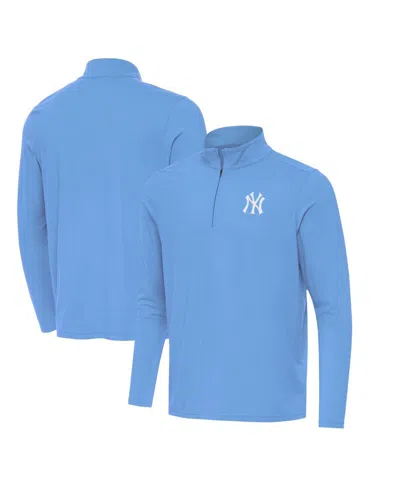 Antigua Men's Powder Blue New York Yankees Intent Quarter-zip Top