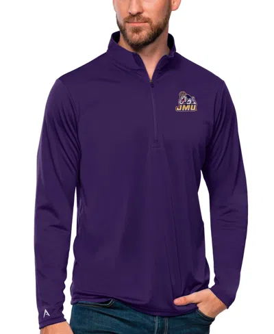 Antigua Men's Purple James Madison Dukes Tribute Quarter-zip Sweatshirt
