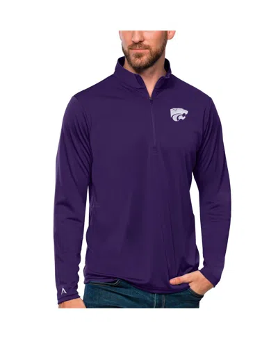 Antigua Men's Purple Kansas State Wildcats Tribute Quarter-zip Top