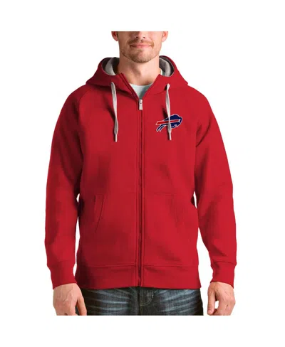 Antigua Men's Red Buffalo Bills Victory Full-zip Hoodie