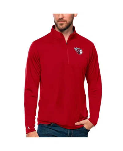 Antigua Men's Red Cleveland Guardians Tribute Quarter-zip Pullover Top