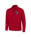Antigua Men's Red Florida Panthers Objection Double-peached Full-zip Jacket In Red