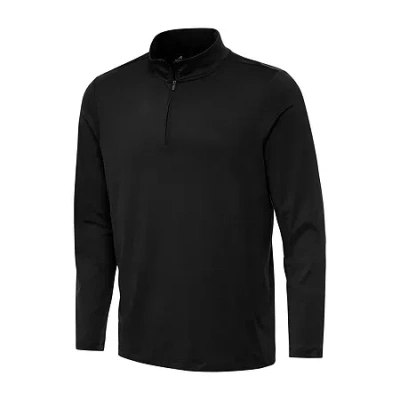 Antigua Men's Reprocess 1/4 Zip Pullover Mens Lightweight Track Jacket In Black