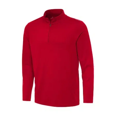 Antigua Men's Reprocess 1/4 Zip Pullover Mens Lightweight Track Jacket In Red
