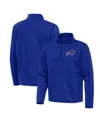 Antigua Men's Royal Buffalo Bills Twist Quarter-zip Pullover Jacket In Blue