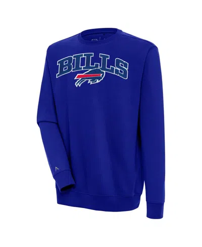 Antigua Men's Royal Buffalo Bills Victory Chenille Pullover Sweatshirt In Metallic