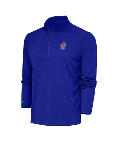Antigua Men's Royal Florida Gators Swinging Gator Tribute Quarter-zip Pullover Top