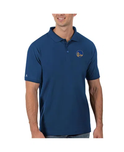 Antigua Men's Royal Golden State Warriors Legacy Pique Polo Shirt In Blue