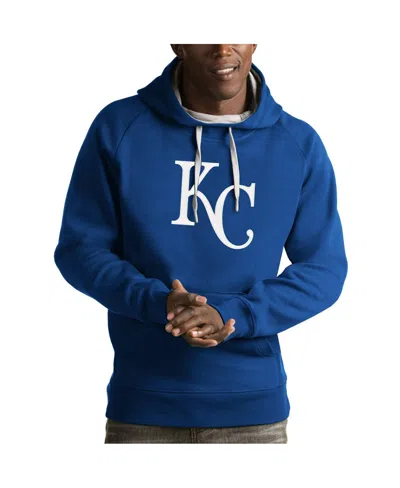 Antigua Men's Royal Kansas City Royals Victory Pullover Hoodie In Blue