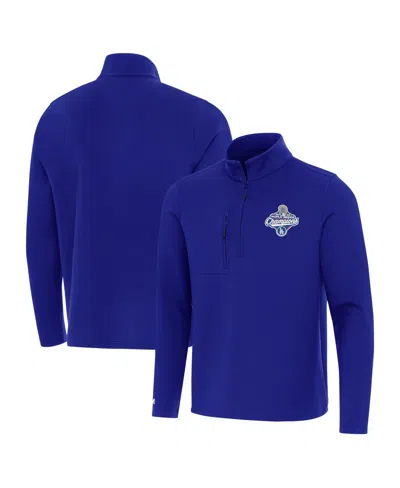 Antigua Men's Royal Los Angeles Dodgers 2025 World Series Insider Quarter-zip Pullover Sweatshirt In Blue