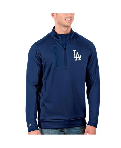 Antigua Men's Royal Los Angeles Dodgers Generation Quarter-zip Pullover Jacket In Blue
