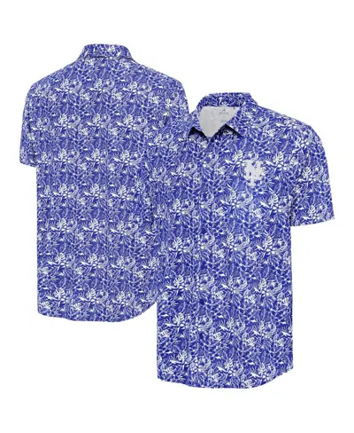 Antigua Men's Royal New York Mets Resort Button-up Shirt In Blue