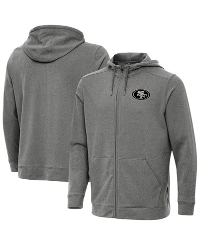 Antigua Men's San Francisco 49ers Effortless Full-zip Hoodie Sweatshirt In Gray