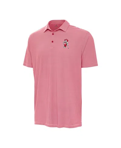 Antigua Men's Scarlet Nebraska Huskers Herbie Husker Golf Twine Polo Shirt In Pink