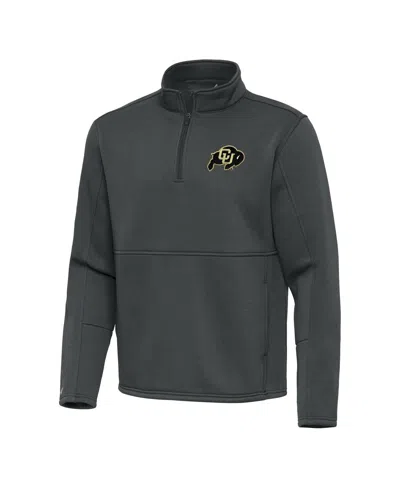 Antigua Men's Silver Colorado Buffaloes Twist Quarter-zip Pullover Jacket In Gray