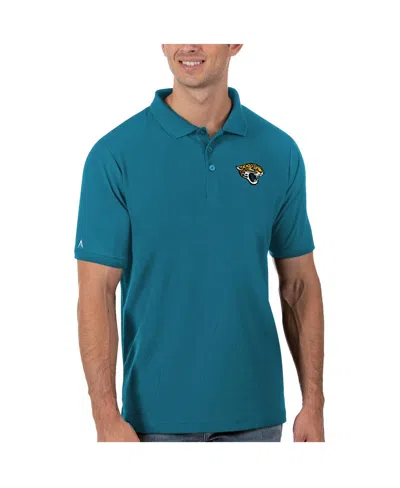 Antigua Men's Teal Jacksonville Jaguars Legacy Pique Polo Shirt In Blue
