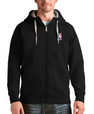 Antigua Men's Victory Full-zip Hooded Fleece Jacket In Black