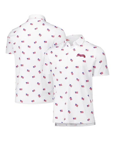 Antigua Men's White Atlanta Braves Americana Polo