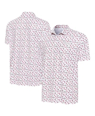 Antigua Men's White Atlanta Braves Independence Day Polo Shirt In Pink