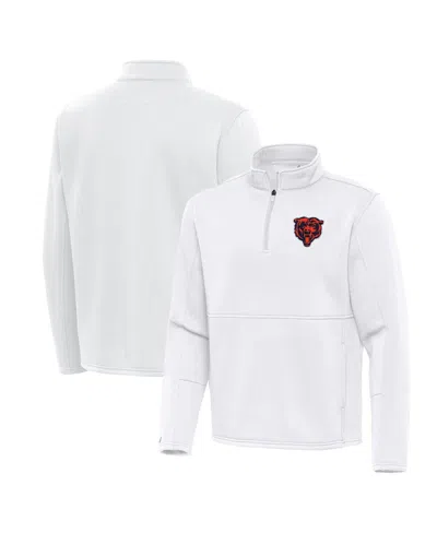 Antigua Men's White Chicago Bears Twist Quarter-zip Pullover Jacket In Multi