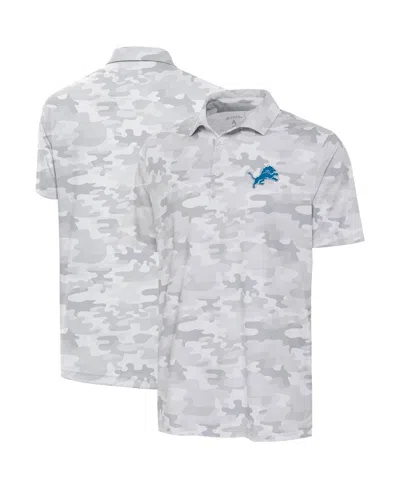 Antigua Men's White Detroit Lions Collide Polo