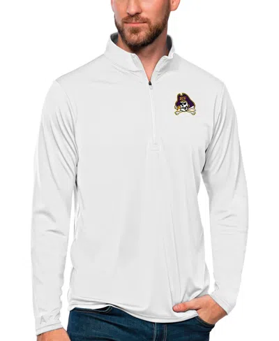 Antigua Men's White Ecu Pirates Tribute Quarter-zip Sweatshirt