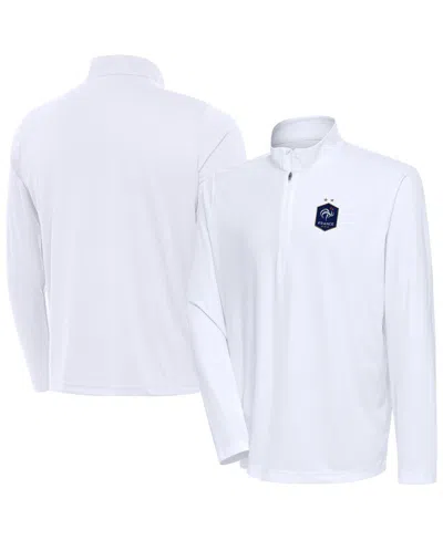 Antigua Men's White France National Team Statement Quarter-zip Pullover Sweatshirt