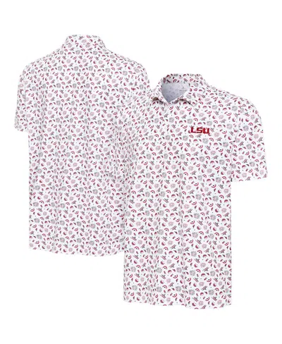 Antigua Men's White Lsu Tigers Independence Day Polo Shirt