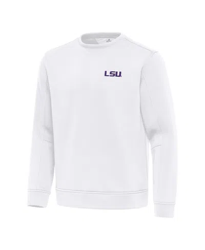 Antigua Men's White Lsu Tigers Relevant Lightweight Pullover Sweatshirt