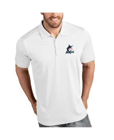 Antigua Men's White Miami Marlins Tribute Polo