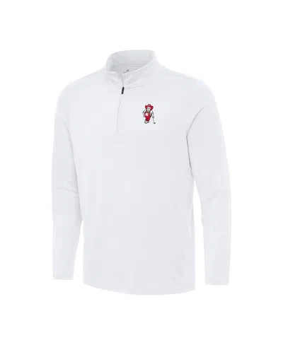 Antigua Men's White Nebraska Huskers Herbie Husker Golf Reprocess Quarter-zip Top